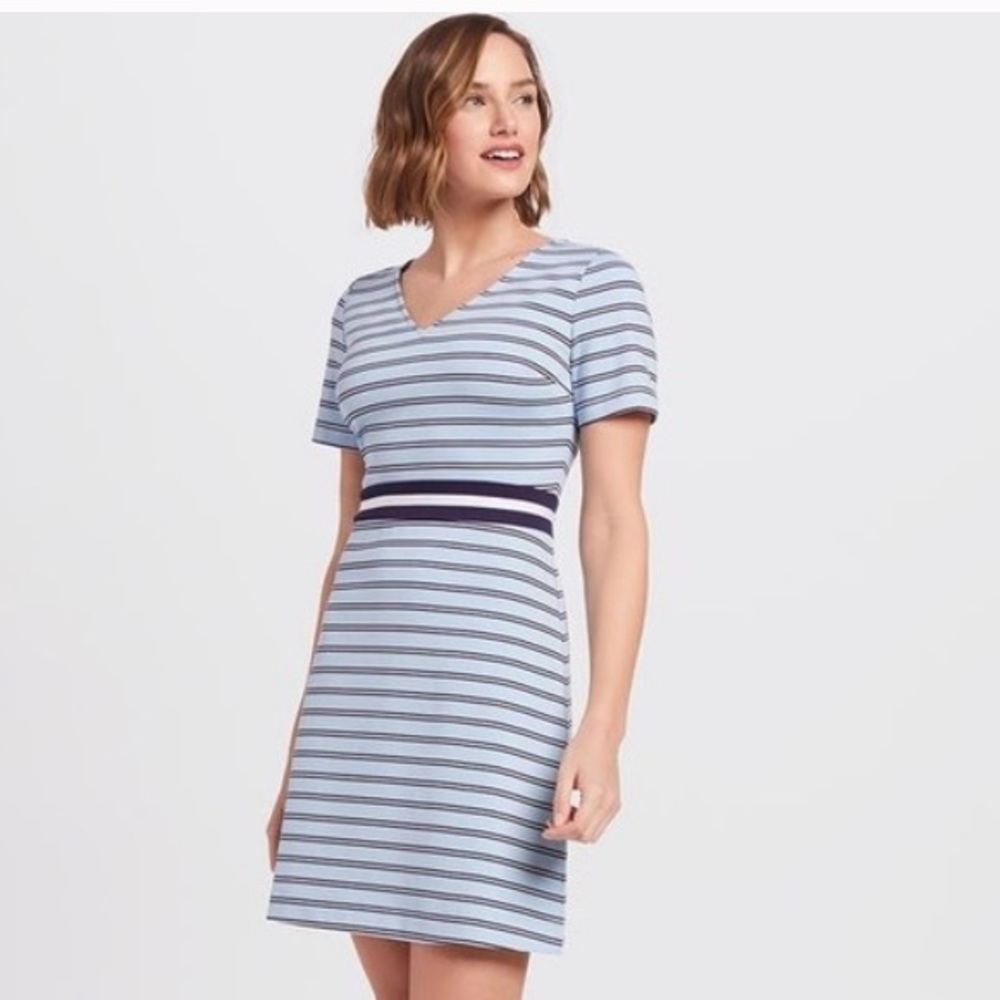 NWT Draper James blue stripe ponte dress size small